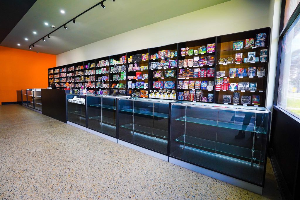 gaming retail store fitout with shelving